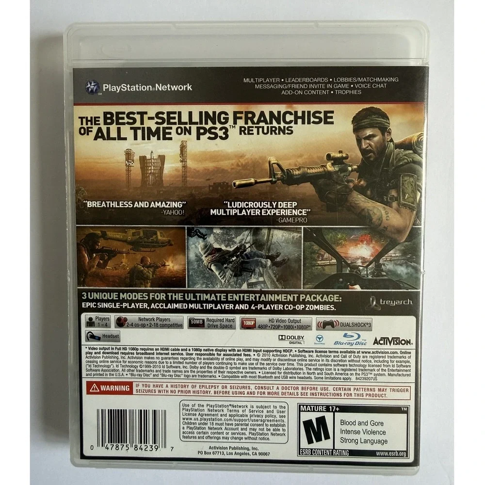 Call of Duty Black Ops Sony PlayStation‎ 3 - Complete CIB W/ Manual Tested Works